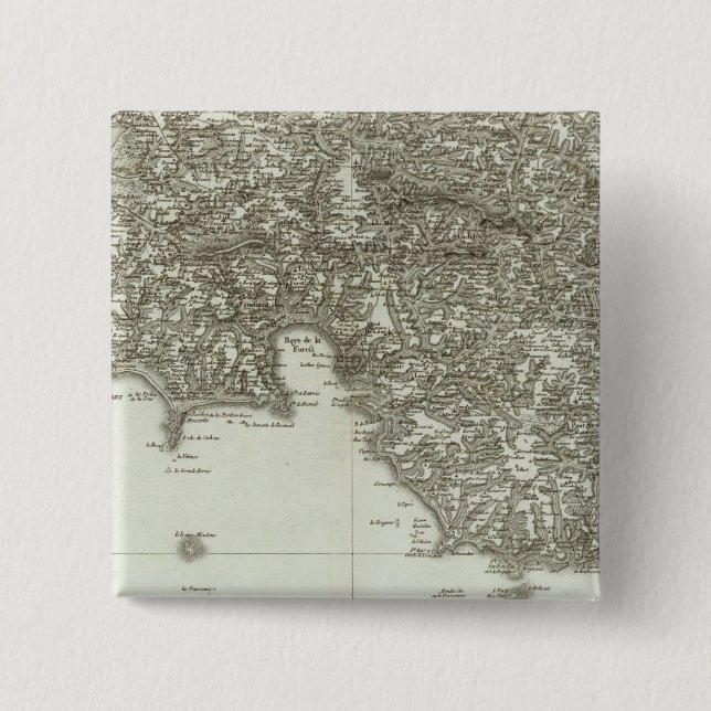 Engraved map of France 2 15 Cm Square Badge (Front)