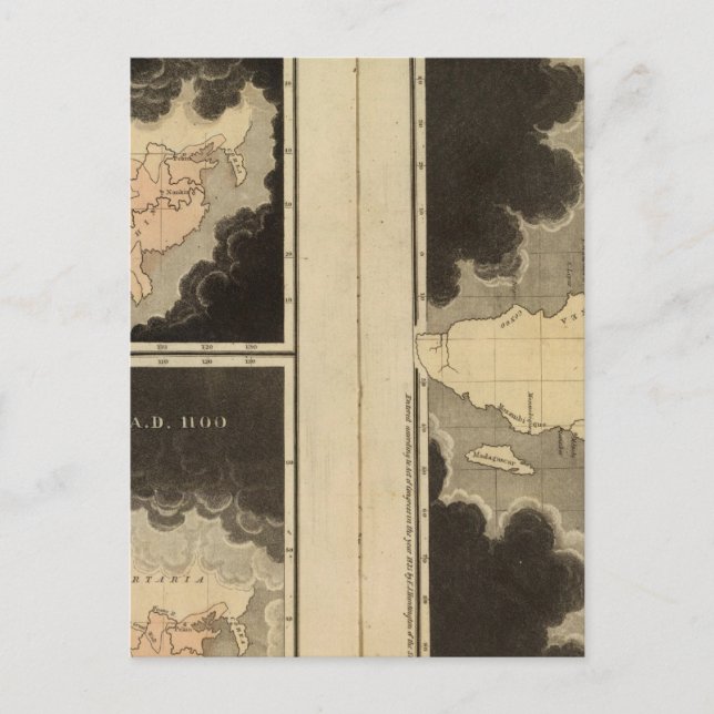 engraved maps of the world postcard (Front)