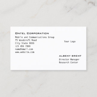 Engraved Minimalist Logo Business Card
