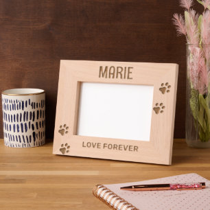 Engraved Paw Prints Pet Memorial Photo Frame