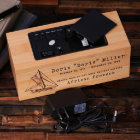 Engraved Red LED Display Wooden Digitial Clock