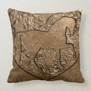 Engraved Silhouetted Horse Cushion
