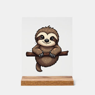 Engraved Sloth Tee Vintage Animal Art (2) Acrylic Sign