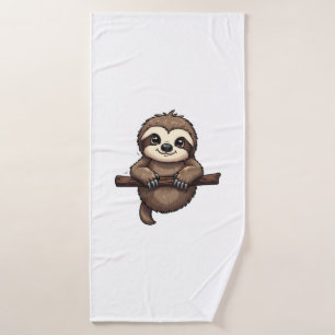 Engraved Sloth Tee Vintage Animal Art (2) Bath Towel