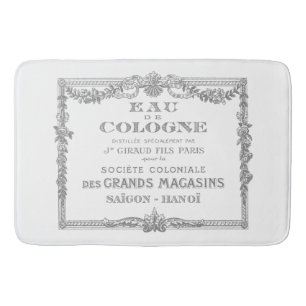 Engraved Vintage French Cologne Ad Art Bath Mat