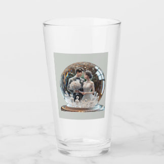 engraved wedding photo ball glass