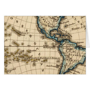 Engraved Western Hemisphere Map