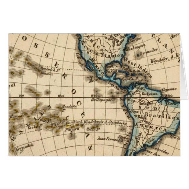 Engraved Western Hemisphere Map (Front Horizontal)