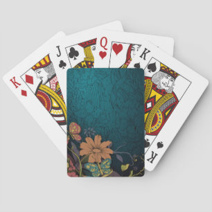 Engraved Wildflowers Playing Cards