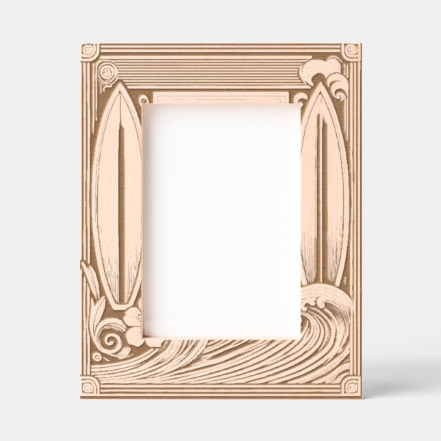 Engraved wood Surfer  Etched Frames (Front)