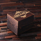 Engraved Wooden Gift Box with 8 oz. Whiskey Glass