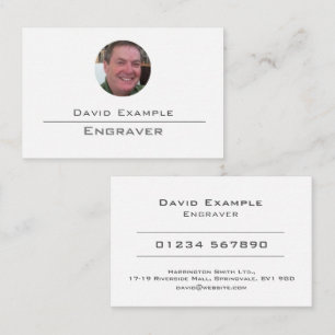 Engraver with Photo of Holder Business Card