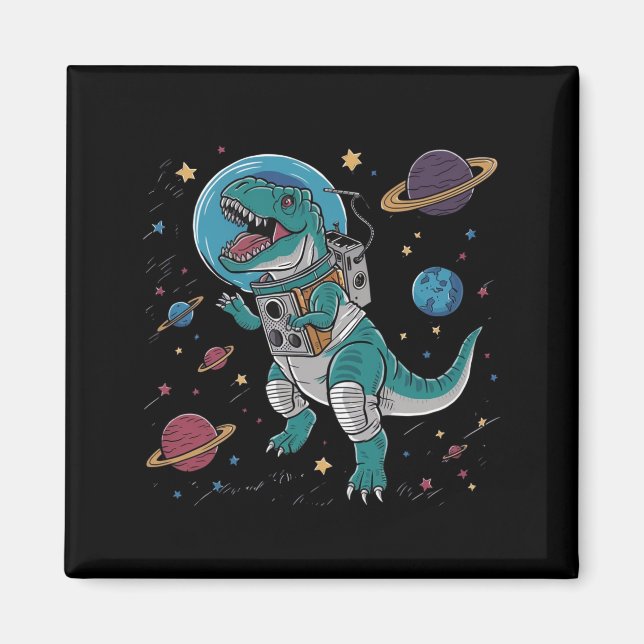Engraving cool dude in special space suit dino t-r magnet (Front)
