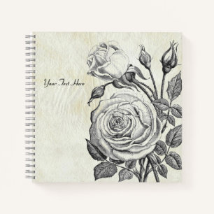Engraving Rose Notebook