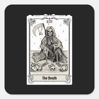 engraving tarot the death XIII Square Sticker