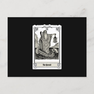 engraving tarot The Hermit IX Postcard