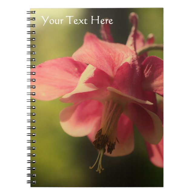 Enhance Pink Columbine Flower Nature Notebook (Front)