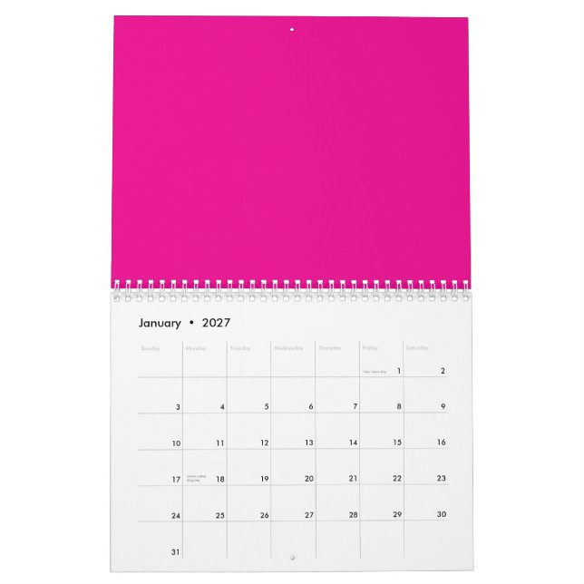 Enhance Your Space with a Pink Background Calendar (Jan 2027)