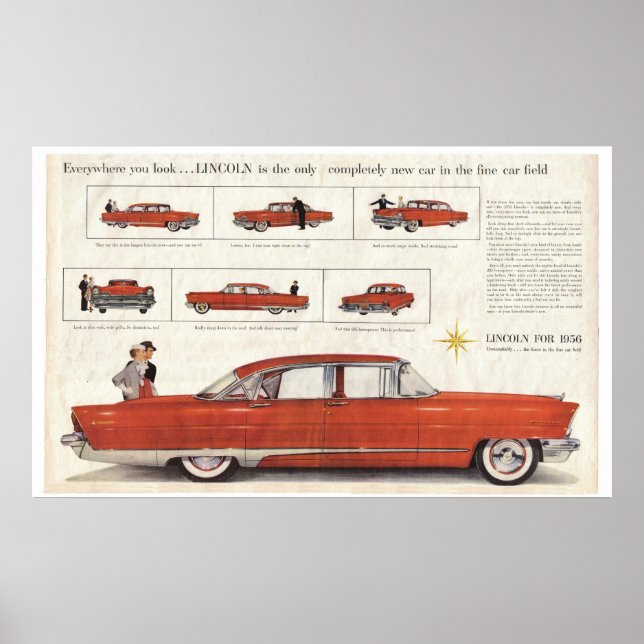 Enhanced 1956 Lincoln Premiere 4 Door Centerfold A Poster (Front)