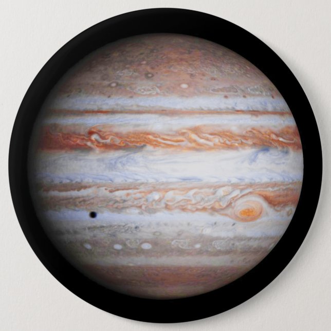 ENHANCED image of Jupiter Cassini flyby NASA 6 Cm Round Badge (Front)