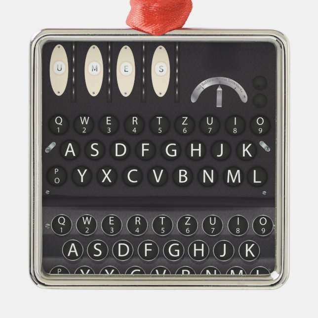 Enigma Machine Metal Ornament (Front)