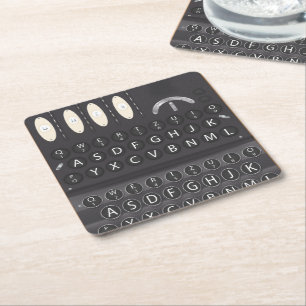 Enigma Machine Square Paper Coaster