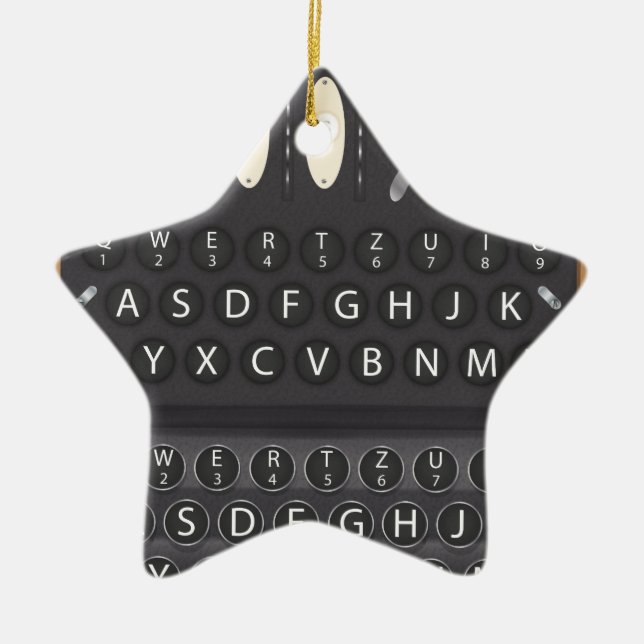 Enigma Machine technology Ceramic Tree Decoration (Front)
