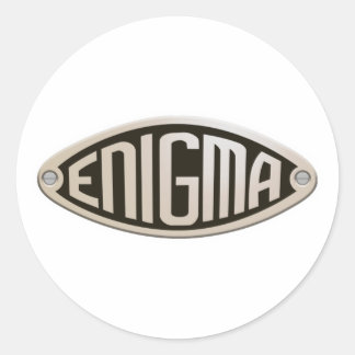 Enigma wwii code breaker logo classic round sticker