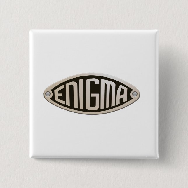 ENIGMA. WWII, CODE BREAKERS, LOGO. 15 CM SQUARE BADGE (Front)