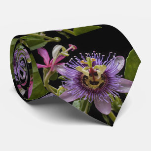 Enigmatic Beauty: the Purple Passion Flower Tie
