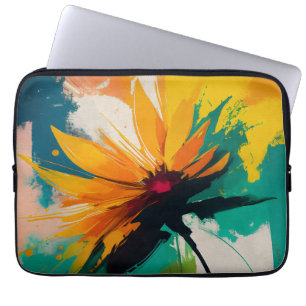 Enigmatic Blossom – A Dance Of Color And Motion Laptop Sleeve