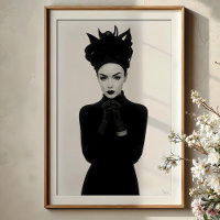 Enigmatic Glamour: Monochrome Fashion Portrait
