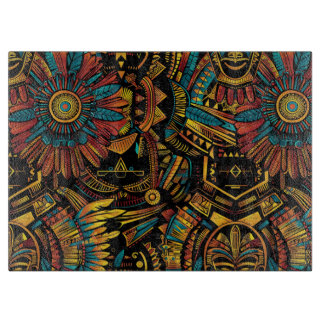 Enigmatic Indigo "Epochal Symmetry" Artisan Choppi Cutting Board