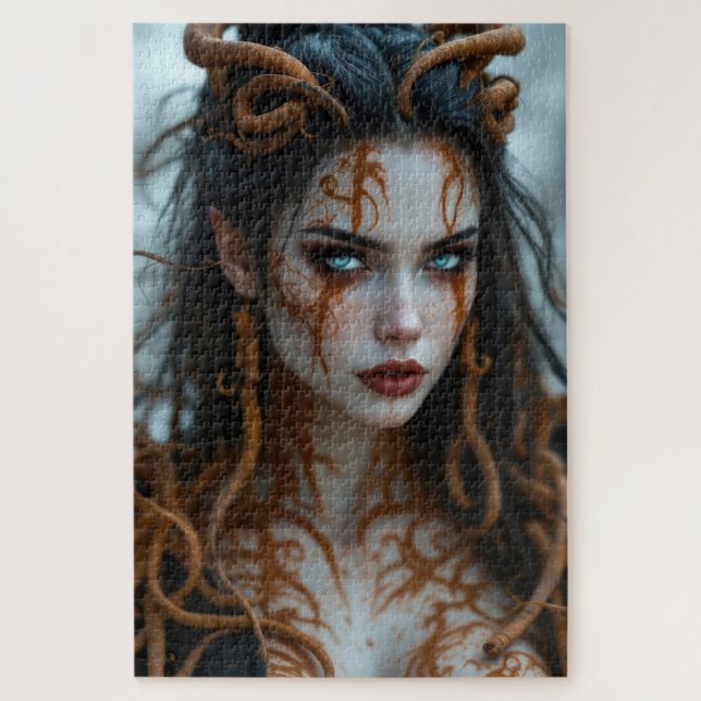Enigmatic Pale Beauty Cinnamon Muse Jigsaw Puzzle (Vertical)