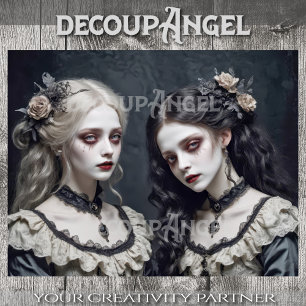 Enigmatic Victorian Sisters - Decoupage - Tissue Paper