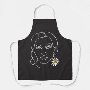 Enigmatic Woman - line art Design Apron