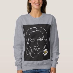 Enigmatic Woman - line art Design Sweatshirt