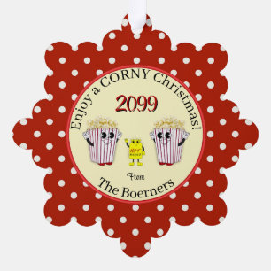 Enjoy A Corny Christmas! Popcorn Ornament Card