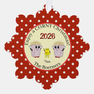 Enjoy A Corny Christmas! Popcorn Paper Tag Tree Decoration Card