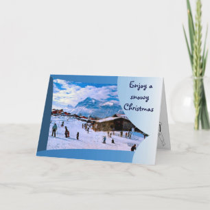 Enjoy a snowy Christmas in the French alps 1 Holiday Card