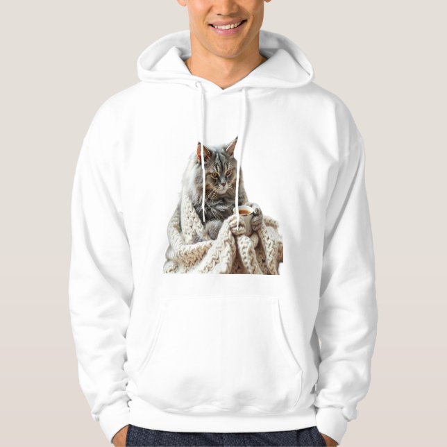 Enjoy Cat Winter Tea  Hoodie (Front)
