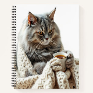 Enjoy Cat Winter Tea Notebook
