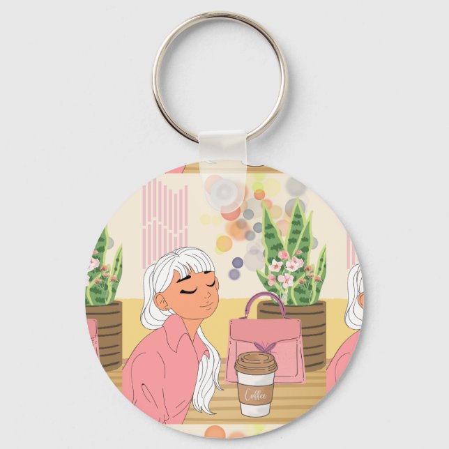 ENJOY COFFEE IS PRICELESS KEY RING (Front)