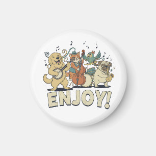 “Enjoy – Cute Pets Playing Musical Instruments Magnet
