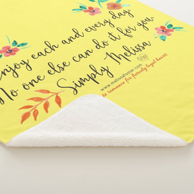 Enjoy each and every day yellow sherpa blanket (3/4)