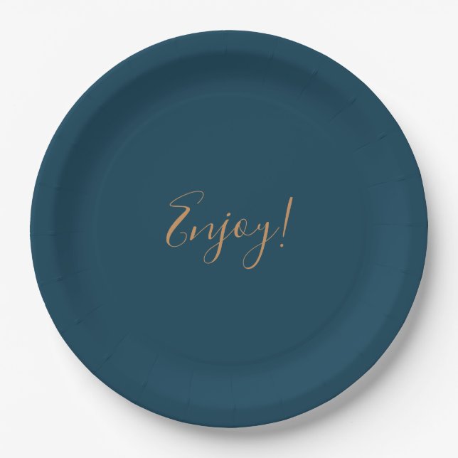 "Enjoy" Elegant Colour Paper Plate (Front)