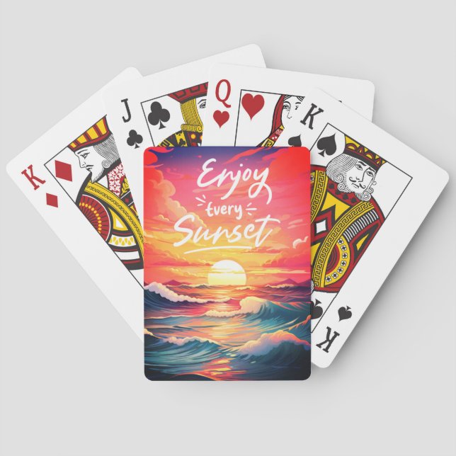 Enjoy Every Sunset Ocean Playing Cards (Back)