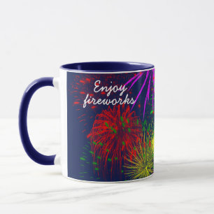 Enjoy fireworks funny customisable mug