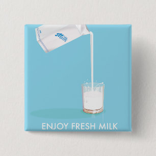 Enjoy Fresh Milk Vintage Commercial 15 Cm Square Badge