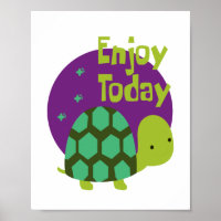 Enjoy life Kawaii cute funny green turtle